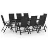 Image de vidaXL Ensemble à manger de jardin 9 pcs aluminium anthracite