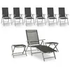 Image de vidaXL Salon de jardin 9 pcs Noir et argenté