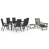 Image de vidaXL Ensemble à manger de jardin 10 pcs noir et anthracite