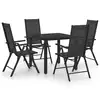 Image de vidaXL Ensemble à manger de jardin 5 pcs aluminium noir