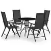 Image de vidaXL Ensemble à manger de jardin 5 pcs aluminium et textilène noir