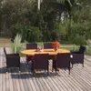 Image de vidaXL Ensemble à manger de jardin 7 pcs Résine tressée Noir