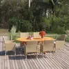 Image de vidaXL Ensemble à manger de jardin 7 pcs Résine tressée Beige