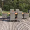 Image de vidaXL Ensemble à manger de jardin 7 pcs Résine tressée Gris
