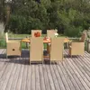 Image de vidaXL Ensemble à manger de jardin 7 pcs Résine tressée Beige