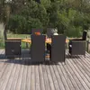 Image de vidaXL Ensemble à manger de jardin 7 pcs Résine tressée Noir