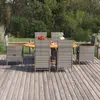 Image de vidaXL Ensemble à manger de jardin 7 pcs Résine tressée Gris