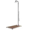 Image de vidaXL Douche de jardin avec base marron 230 cm Acier inoxydable