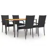 Image de vidaXL Ensemble à manger de jardin 5 pcs Résine tressée Noir