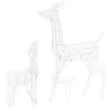 Image de vidaXL Famille de Rennes de Décoration Rennes Lumineux Décoration de Noël Jardin Patio Arrière-Cour Extérieur Intérieur Acrylique 160 LED Blanc Froid