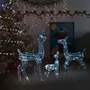 Image de vidaXL Famille de rennes de décoration Acrylique 300 LED blanc froid