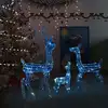 Image de vidaXL Famille de rennes de décoration Acrylique 300 LED bleu