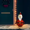 Image de vidaXL Décoration de Noël Figurine Père Noël LED Tissu de luxe 90 cm