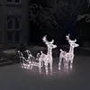 Image de vidaXL Décoration de Noël Rennes et traîneau 160 LED 130 cm Acrylique