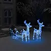 Image de vidaXL Décoration de Noël Rennes et traîneau 160 LED 130 cm Acrylique