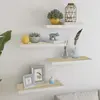 Image de vidaXL Étagères flottantes 4 pcs chêne et blanc 60x23,5x3,8 cm MDF