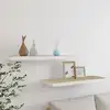 Image de vidaXL Étagères flottantes 2 pcs chêne et blanc 80x23,5x3,8 cm MDF