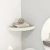 Image de vidaXL Étagère d'angle murale Chêne et blanc 25x25x3,8 cm MDF
