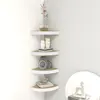 Image de vidaXL Étagères d'angle murales 4 pcs Chêne et blanc 25x25x3,8 cm MDF