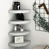 Image de vidaXL Étagères d'angle murales 4 pcs Gris béton 25x25x3,8 cm MDF