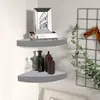 Image de vidaXL Étagères d'angle murales 2 pcs Gris béton 35x35x3,8 cm MDF