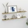 Image de vidaXL Étagères murales 2 pcs blanc et chêne sonoma 100x9x3 cm