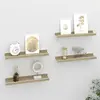 Image de vidaXL Étagères murales 4 pcs blanc et chêne sonoma 40x9x3 cm