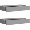 Image de vidaXL Étagères à tiroirs murales 2 pcs gris 60x23,5x10 cm MDF