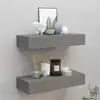 Image de vidaXL Étagères à tiroirs murales 2 pcs gris 60x23,5x10 cm MDF