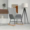 Image de vidaXL Chaise à bascule Gris clair Tissu