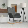 Image de vidaXL Chaise à bascule Gris foncé Tissu