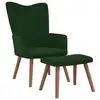 Image de vidaXL Chaise de relaxation avec repose-pied Vert foncé Velours