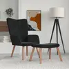 Image de vidaXL Chaise de relaxation avec repose-pied Noir Velours