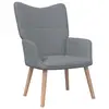 Image de vidaXL Chaise de relaxation Gris clair Tissu