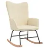 Image de vidaXL Chaise à bascule Crème Tissu
