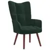 Image de vidaXL Chaise de relaxation Vert foncé Velours
