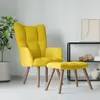 Image de vidaXL Chaise de relaxation avec repose-pied Jaune moutarde Velours