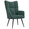 Image de vidaXL Chaise de relaxation Vert foncé Velours