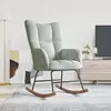 Image de vidaXL Chaise à bascule Gris clair Velours