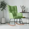 Image de vidaXL Chaise à bascule Vert clair Velours