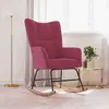 Image de vidaXL Chaise à bascule Rouge bordeaux Velours