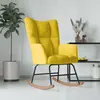 Image de vidaXL Chaise à bascule Jaune moutarde Velours