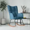 Image de vidaXL Chaise à bascule Bleu Velours