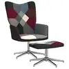 Image de vidaXL Chaise de relaxation avec tabouret Patchwork Tissu