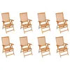 Image de vidaXL Chaises inclinables de jardin lot de 8 Bois de teck solide