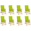 Image de vidaXL Chaises inclinables de jardin et coussins lot de 8 Teck solide