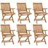 Image de vidaXL Chaises pliables de jardin lot de 6 Bois de teck solide