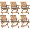 Image de vidaXL Chaises pliables de jardin avec coussins lot de 6 Bois de teck