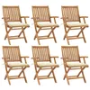 Image de vidaXL Chaises pliables de jardin avec coussins lot de 6 Bois de teck