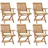 Image de vidaXL Chaises pliables de jardin avec coussins lot de 6 Bois de teck